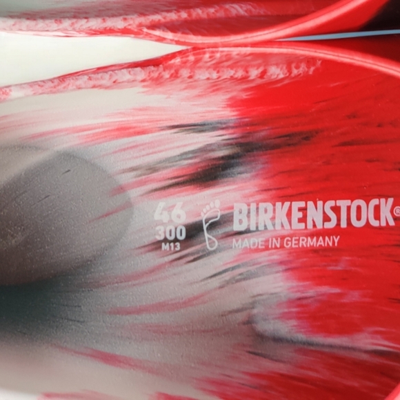 NEW! BIRKENSTOCK RED / BLACK ARIZONA EVA SANDALS - Size 13 - Picture 5 of 8